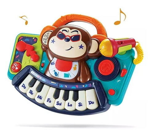 Juguete Musical Dj Con Micrófono Y Piano Para Niños 18 Meses