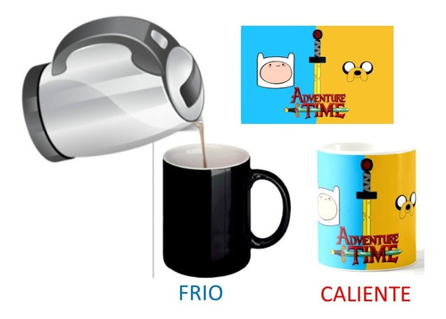 Mug Mágico Hora De Aventura Vaso Mágico Cambia De Color