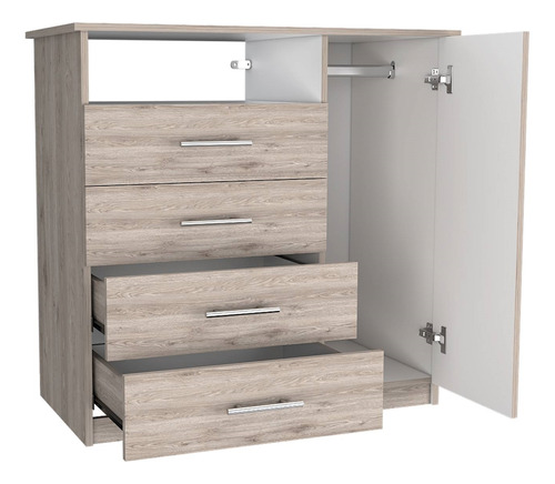 Mueble Organizador Cómoda Perú Con 4 Cajones Y 1 Puerta