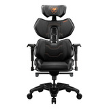 Silla De Escritorio Cougar Terminator Gamer Ergonómica  Negra Con Tapizado De Cuero Sintético