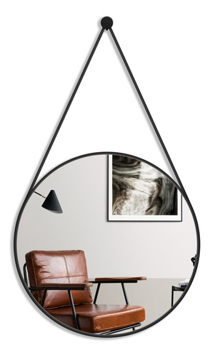 Espelho Adnet Decorativo Suspenso Alça 50cm + Pino Brinde