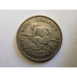 Moneda New Zelanda One Shilling 1945 Plata 0.5 (x1305