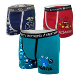 4 Boxers Infantiles De Nene Niño Estampado Algodon Elemento