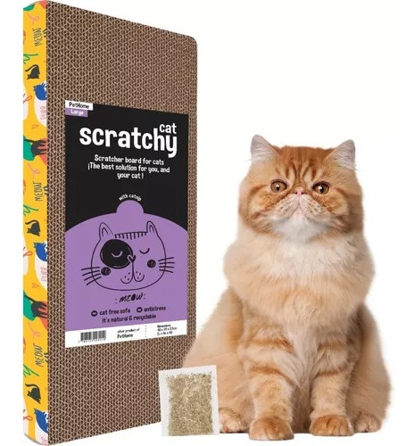 Rascador  Carton Gatos Corrugado Hierba Gatera Pethome Large