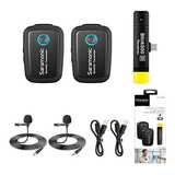 Kit De Comunicación Saramonic 2 Micrófonos + Accesorios