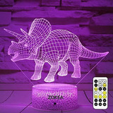 Lampara De Noche Dinosaur Toys, Para Niños, 7 Colores