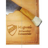 Kit Parrillero Asador Tabla Madera  Hacha Empresas Logo