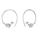 Aretes Plata 925 Hipoalergenicos Con Diseño Gato Y Dinosauri