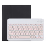 Funda Protectora De Piel De Microfibra Con Teclado Blanco Bl