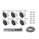 Kit 6 Cámaras Ip Domo 4mp Nvr 8ch 30m Ir 2.8mm 