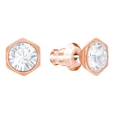 Aros Swarovski Stud Hexagonal Con Cristal - Original