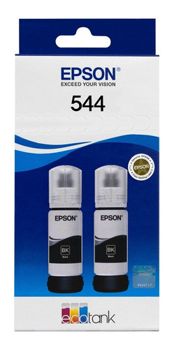 Kit 2 Refil Tinta Epson Original 544 L3110 L3150 Preto  