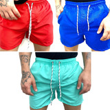 Pack X 3 Malla Hombre Short De Baño Liso Mayorista 