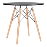 Mesa Jantar Redonda Eames Wood Cozinha  80 Cm Cores