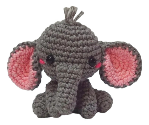 Elefante Amigurumi, Llavero, Peluche Pequeño.