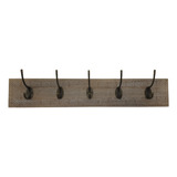 Perchero De Pared Colgador Vintage 5 Ganchos Dobles Café