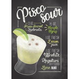 Poster Retrô - Pisco Sour Cocktail Bar - Decor 33 Cm X 48 Cm