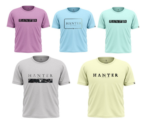 Kit 5 Camisetas Masculina Camisas Slim Básica Atacado