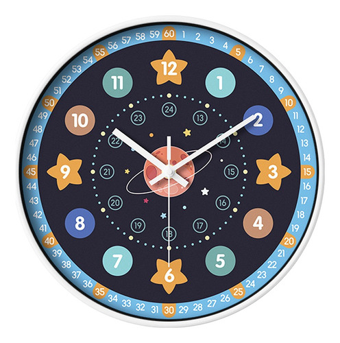 Reloj Decorativo Pared Para Niños Silencioso Planeta