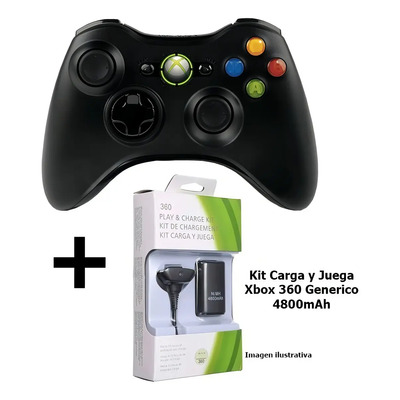 Control Inalámbrico Xbox 360 + Carga Y Juega | Envío gratis