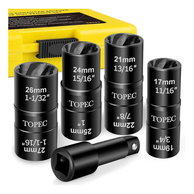 Kit Extractor Doble Cabeza Topec 17-27mm Acero CrMo 5 Piezas | Envío gratis