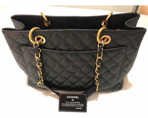 Bolsa Com Alça Chanel Caviar Grand Shopping Tote