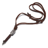 Collar Vintage Con Colgante Flecha- Gargantilla En Cuero