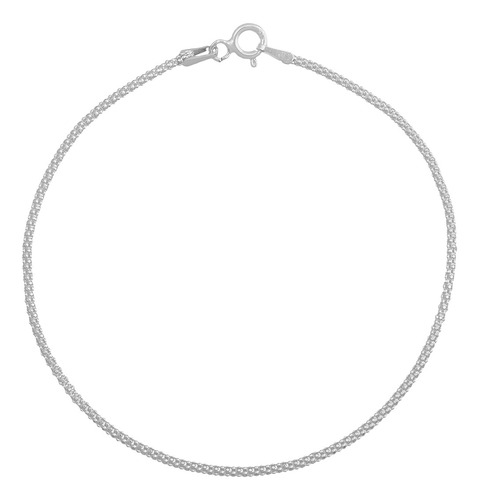 Pulseira Feminina Pipoca 18cm De Prata 925 Maciça Legítima