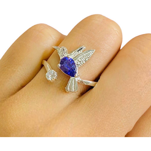 Anillo Colibri Con Piedra De Plata 925 Ap 398