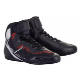 Botas Tenis Moto Alpinestars Faster-3 Rideknit Plata/ Rojo