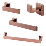 Kit Acessorios Banheiro Inox  Lavabo Conjunto Rose Gold