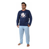 Pijama Masculino De Inverno Manga Longa E Calça Confortável