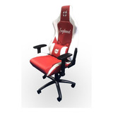Cadeira Gamer Dazz 6261 Nations Inglaterra Branco/vermelho Cor Preto/vermelho Material Do Estofamento Couro Sintético