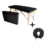 Maca Profissional 65cm Dobrável Maleta Tattoo Massagem Fisio Cor Preto