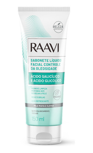 Sabonete Liquido Facial Adstringente Vegano Raavi 150ml