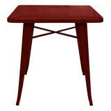 Mesa Tolix 70 Industrial Metálica En Colores Patas Tono Bordo