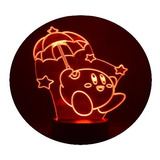 Lámpara 3d App Incluida Kirby Con Paraguas 