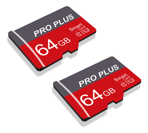Tarjeta De Memoria Micro Sd Pro Plus U3 V10, Rojo Y Gris, 64