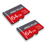 Tarjeta De Memoria Micro Sd Pro Plus U3 V10, Rojo Y Gris, 64