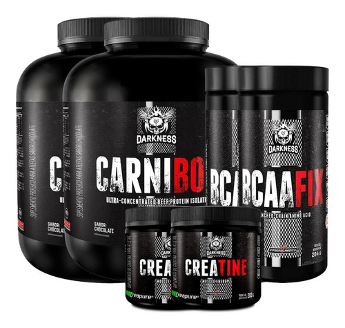 Combo 2 Carnibol 2 Bcaa Fix 2 Creatina Creapure - Darkness