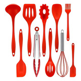 Utensilios De Cocina De Silicona 10 Pza 2 Colores A Elegir