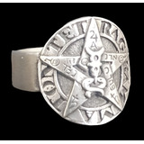 Anillo Tetragramaton Talisman En Plata 2 Cm 10 Gr Art 1059