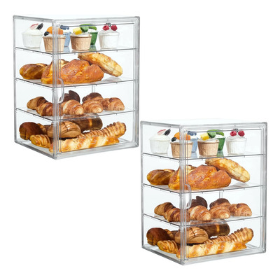 Sankeu Vitrina De Repostería, Caja De Pan Para Encimera De 4