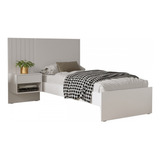 Cama De Solteiro Zara Com Mesa De Cabeceira Branco/madeirado