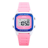 Reloj Skmei 1614 Mujer Digital Fino Moda Sumergible Color De La Malla Rosa