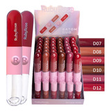 36 Batom E Gloss Liquido Duo Hbf568 G2 Ruby Rose Atacado