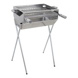 Churrasqueira Inox Carvão Grelha 50x40 Portátil - Preto