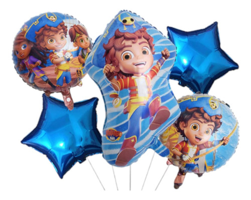 Set Globos Aluminio 5 Piezas Cumpleaños Y Fiestas Infantiles