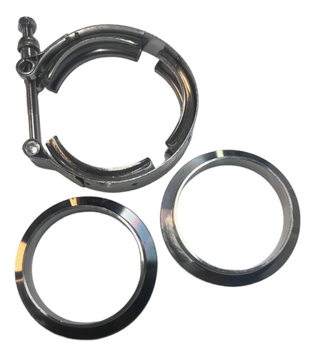  Kit Abraçadeira 3 Pol V-band V-clamp + Par Flanges - Inox