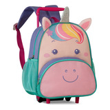 Mochila De Rodinha Unicórnio 3d Divertida Escolar Infantil 